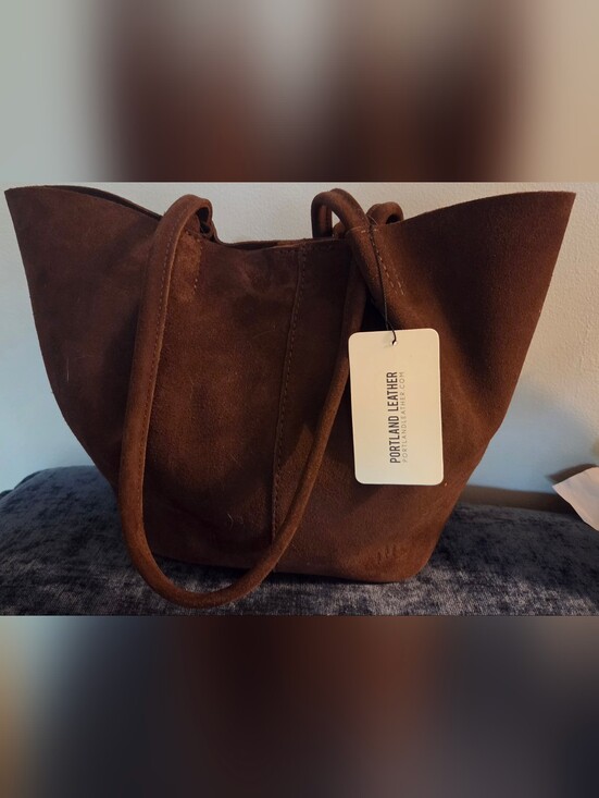 Portland Leather Handbags - NWT Portland Leather Large Suede Devan Shoulder Bag In Stagecoach